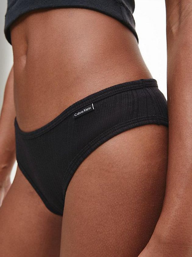 Black Calvin Klein Bikini - Pure Ribbed Women Briefs | NCXP-91632