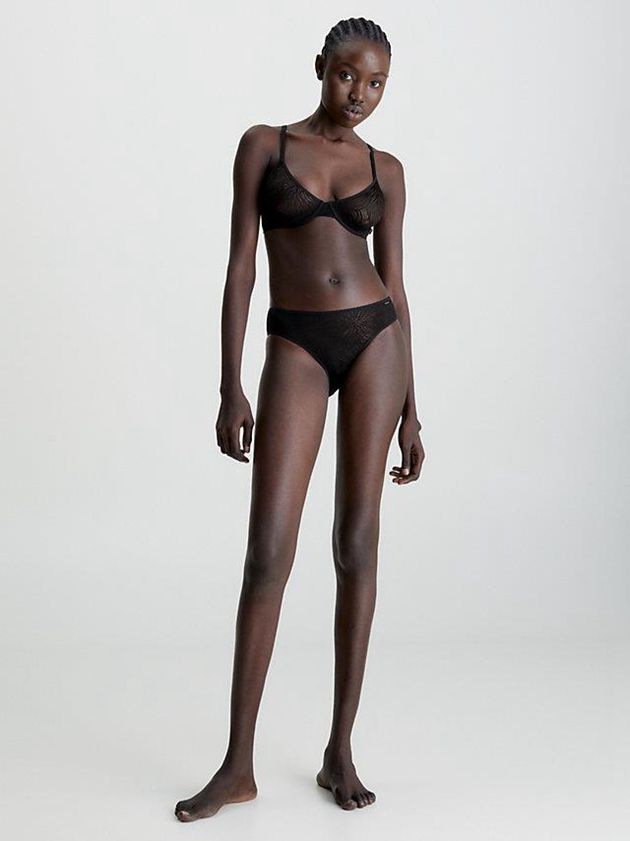 Black Calvin Klein Bikini - Sheer Marquisette Women Briefs | FXTU-28397