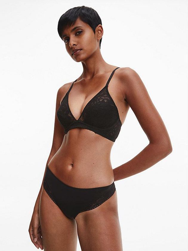 Black Calvin Klein Bikini - Ultra Soft Lace Women Briefs | EHRI-46512
