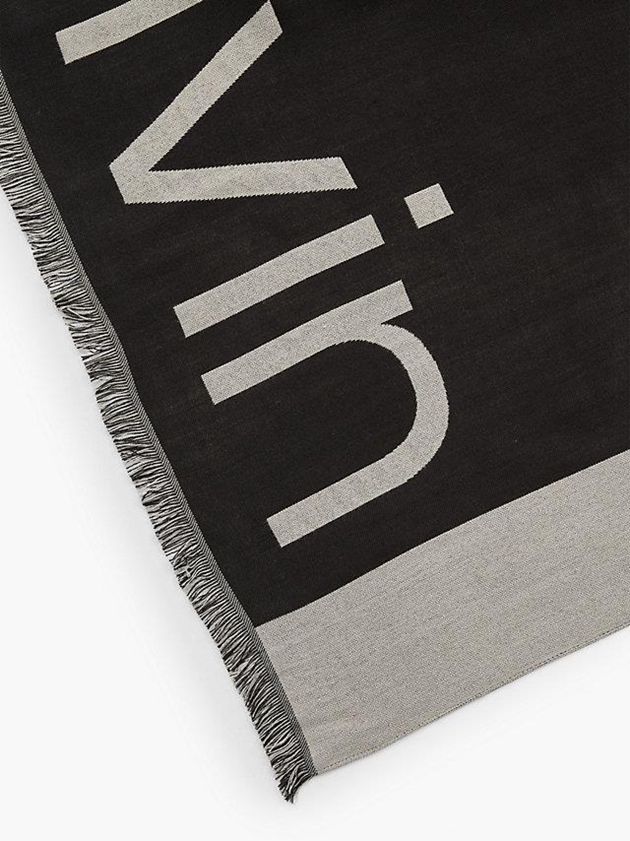 Black Calvin Klein Blanket Logo Women Scarf | SKHI-29640