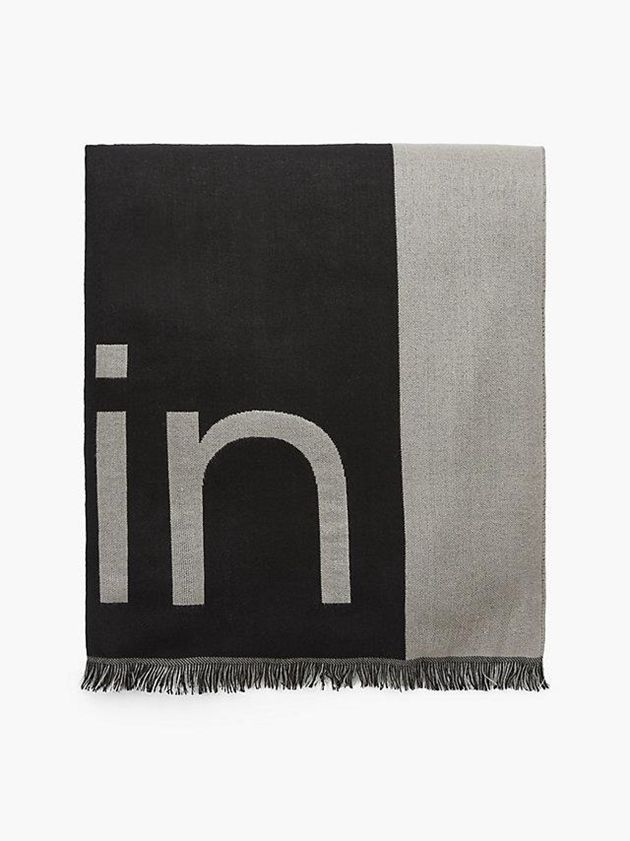 Black Calvin Klein Blanket Logo Women Scarf | SKHI-29640