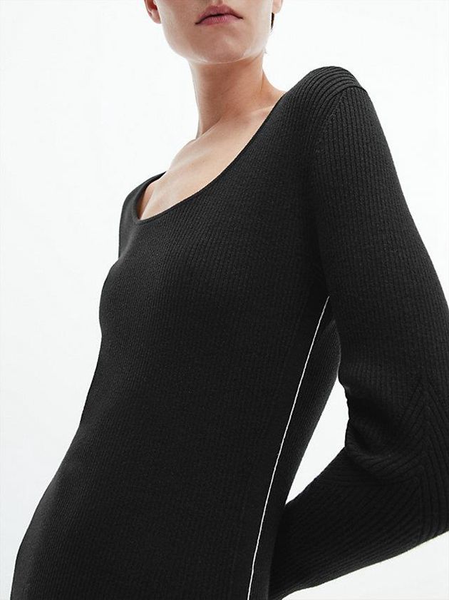Black Calvin Klein Bodycon Jumper Women Dress | PGTN-69807