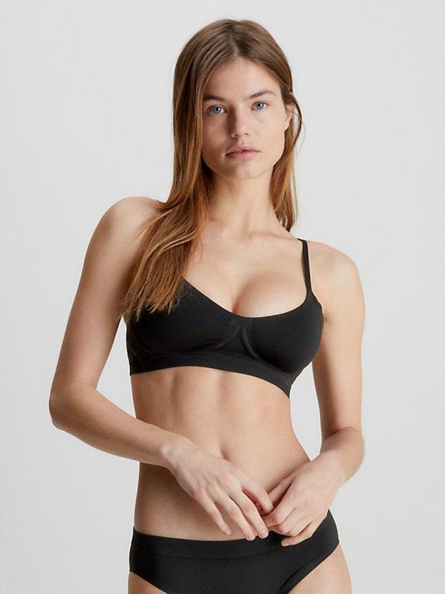 Black Calvin Klein Bonded Flex Women Bra | TNYE-90742