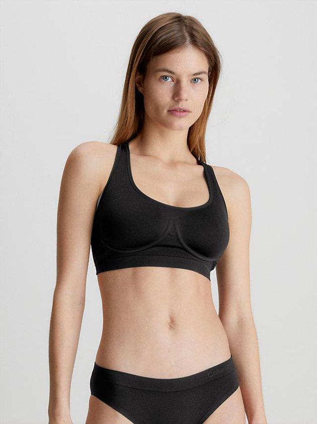 Black Calvin Klein Bonded Flex Women Bra | ILOK-16870
