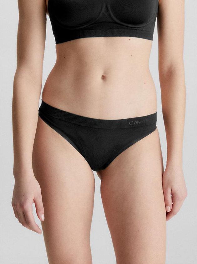 Black Calvin Klein Bonded Flex Women Thong | JFBD-93756