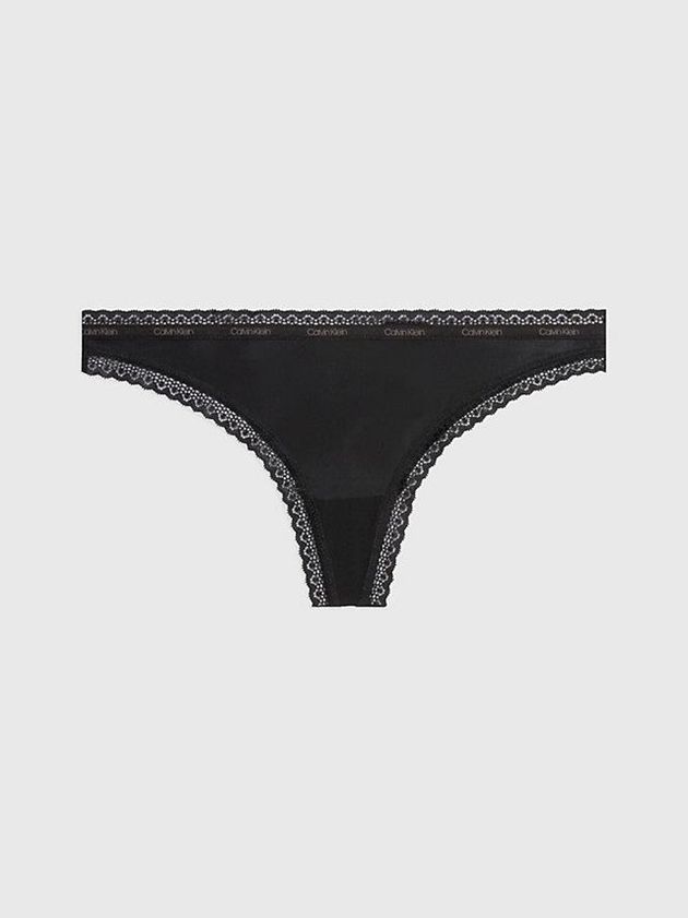 Black Calvin Klein Bottoms Up Women Thong | CRFV-90627