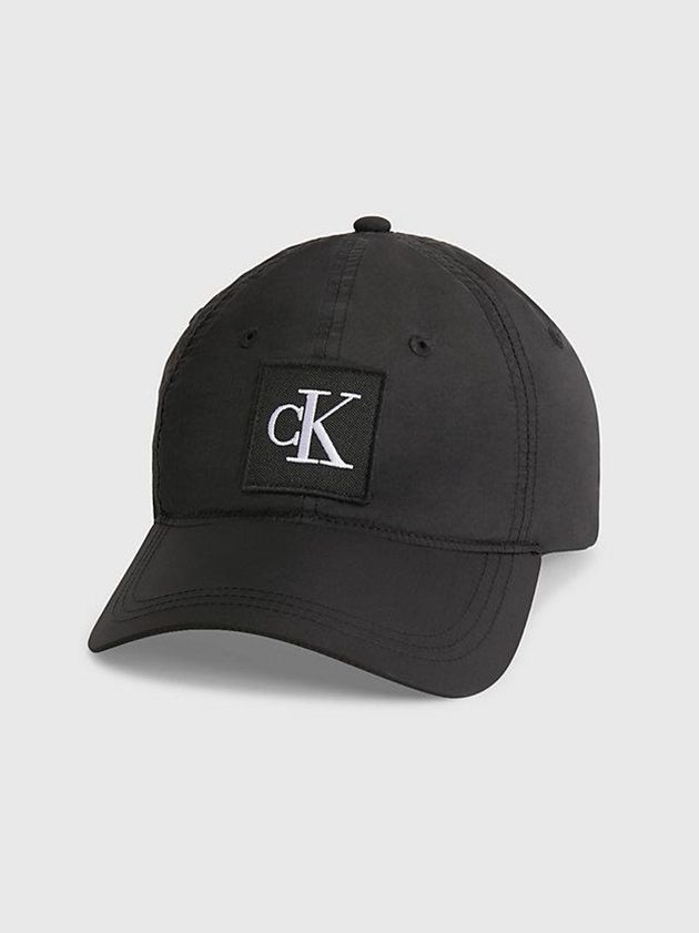 Black Calvin Klein CK Nylon Men Cap | OZWT-34561