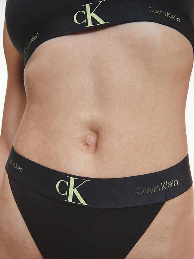 Black Calvin Klein CK One Women Thong | FMKW-38067