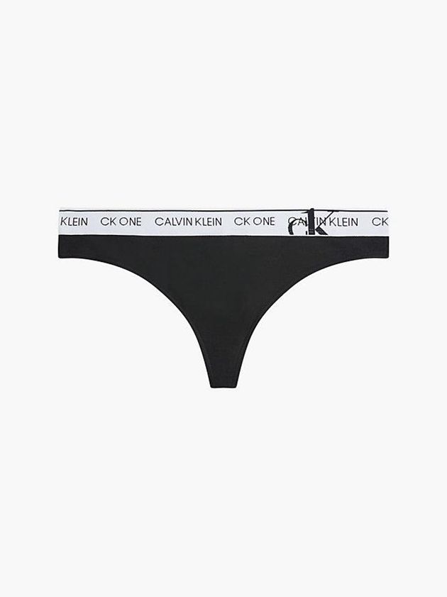 Black Calvin Klein CK One Women Thong | MFVS-05791