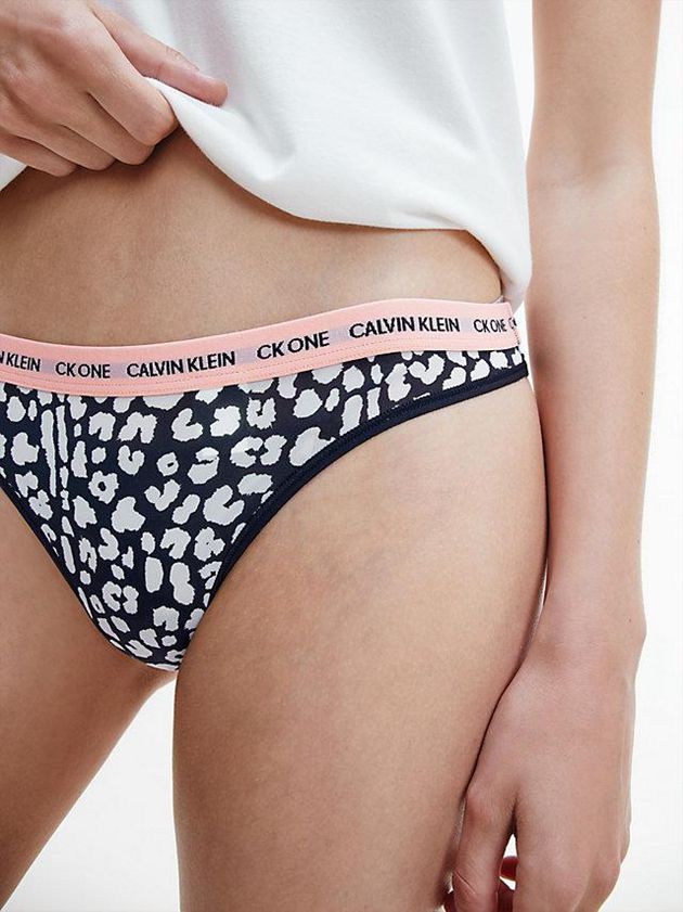 Black Calvin Klein CK One Women Thong | VOZY-80164