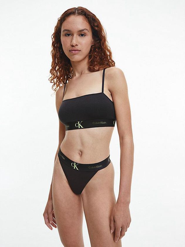 Black Calvin Klein CK One Women Thong | VODQ-42519