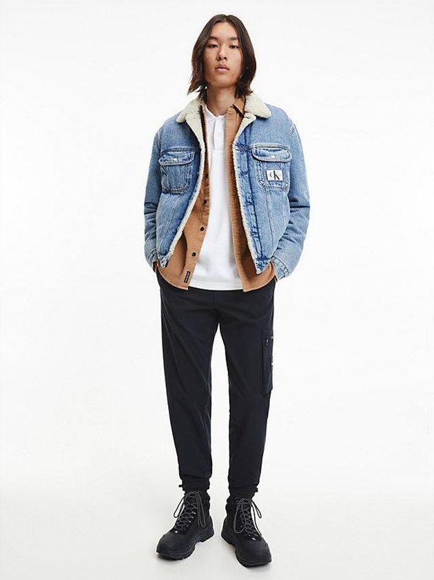 Black Calvin Klein Cargo Men Joggers | KUGP-08594