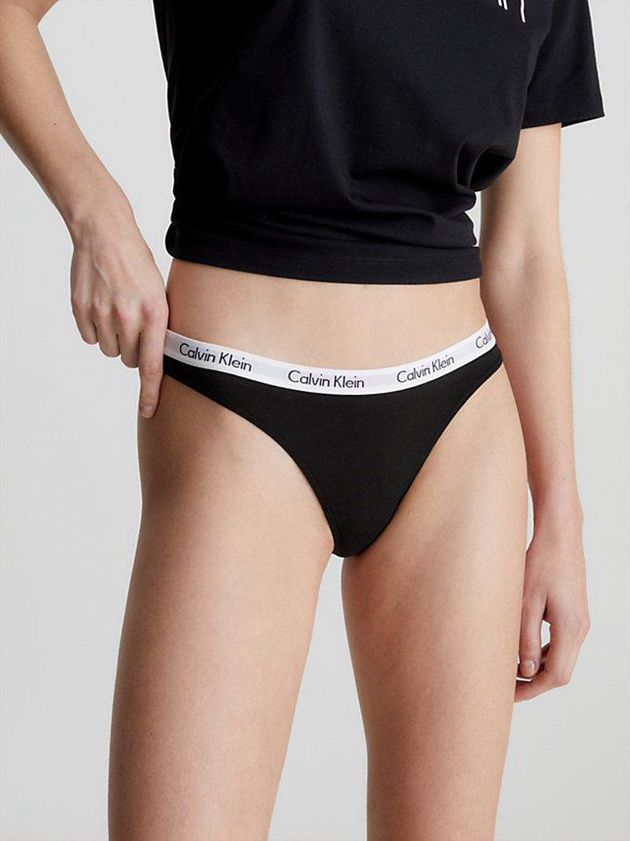 Black Calvin Klein Carousel Women Thong | JELH-52498