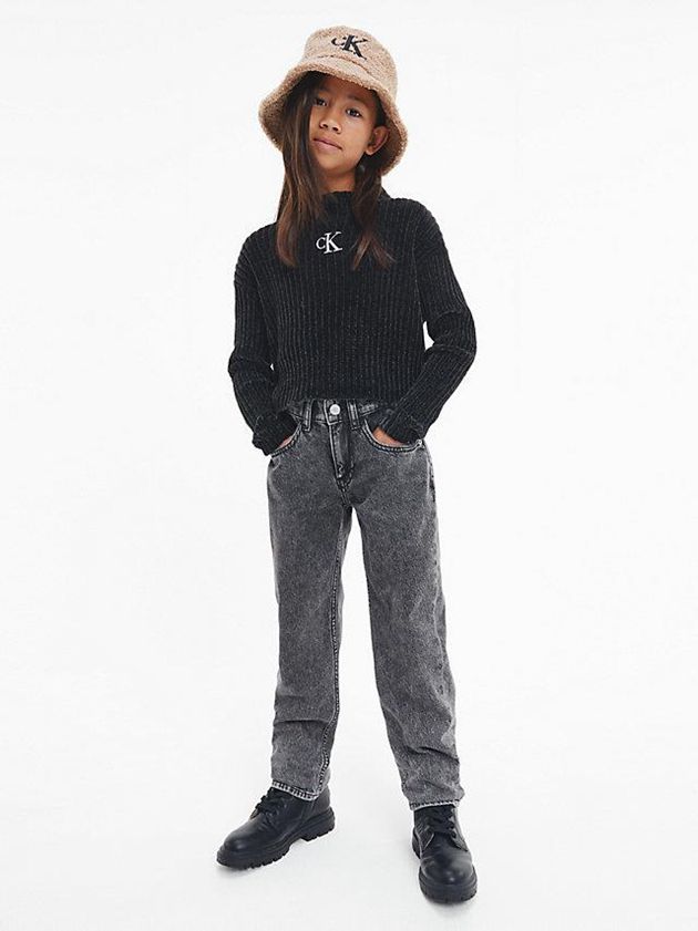 Black Calvin Klein Chenille Jumper Girls's Sweater | BRCV-76890