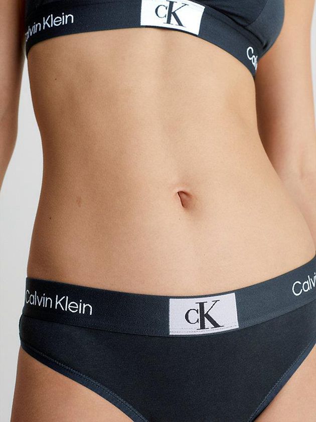 Black Calvin Klein Ck96 Women Thong | UASC-07139