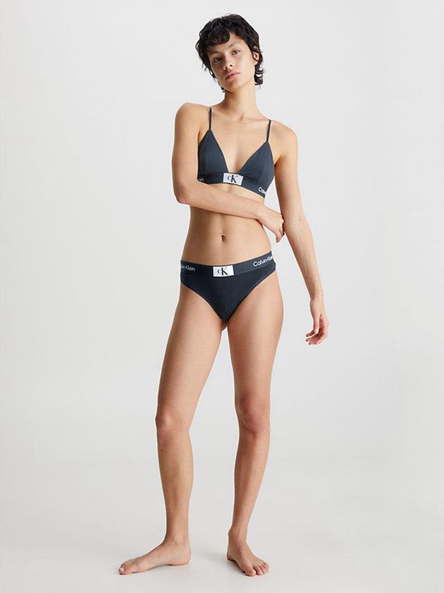 Black Calvin Klein Ck96 Women Thong | UASC-07139