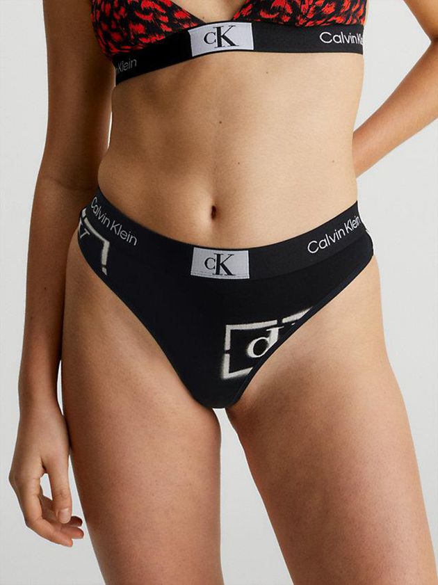 Black Calvin Klein Ck96 Women Thong | WEHD-40236