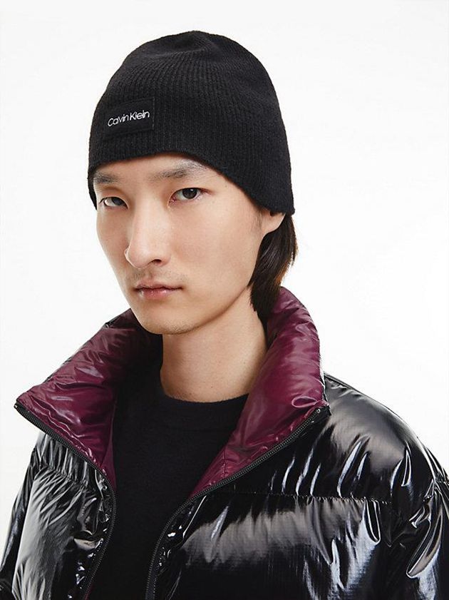 Black Calvin Klein Classic Men Beanie | CNGE-45312