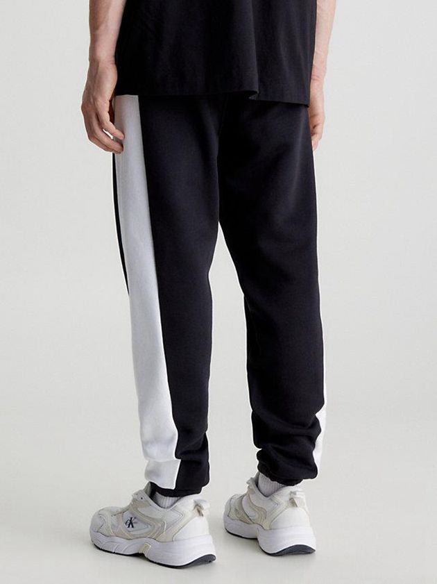 Black Calvin Klein Colour Block Men Joggers | QIEN-41820