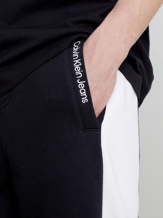 Black Calvin Klein Colour Block Men Joggers | QIEN-41820