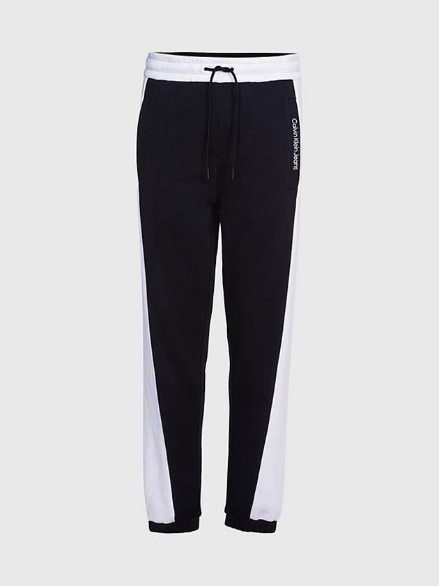 Black Calvin Klein Colour Block Men Joggers | QIEN-41820