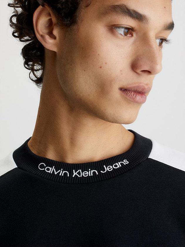 Black Calvin Klein Colour Block Men Sweatshirt | EZTF-78913