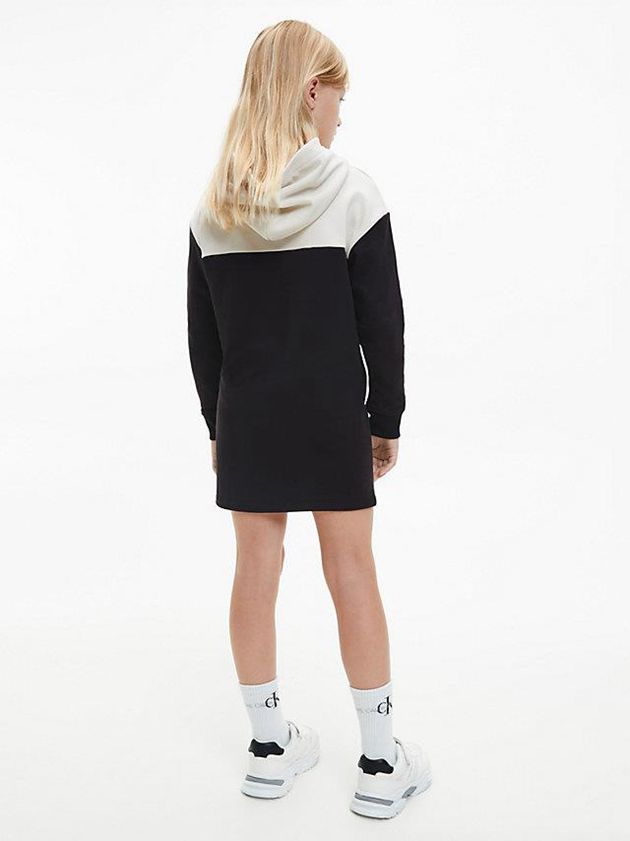 Black Calvin Klein Colourblock Hoodie Girls's Dress | BVAK-62981