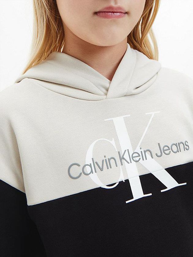 Black Calvin Klein Colourblock Hoodie Girls's Dress | BVAK-62981