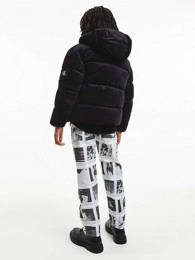 Black Calvin Klein Corduroy Puffer Boys's Jacket | CXZT-95426