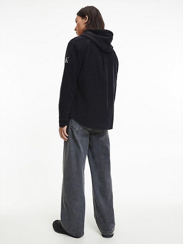 Black Calvin Klein Cotton Corduroy Men Shirts | TSOQ-61275