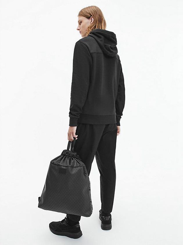 Black Calvin Klein Cotton Men Hoodie | ILUB-71804