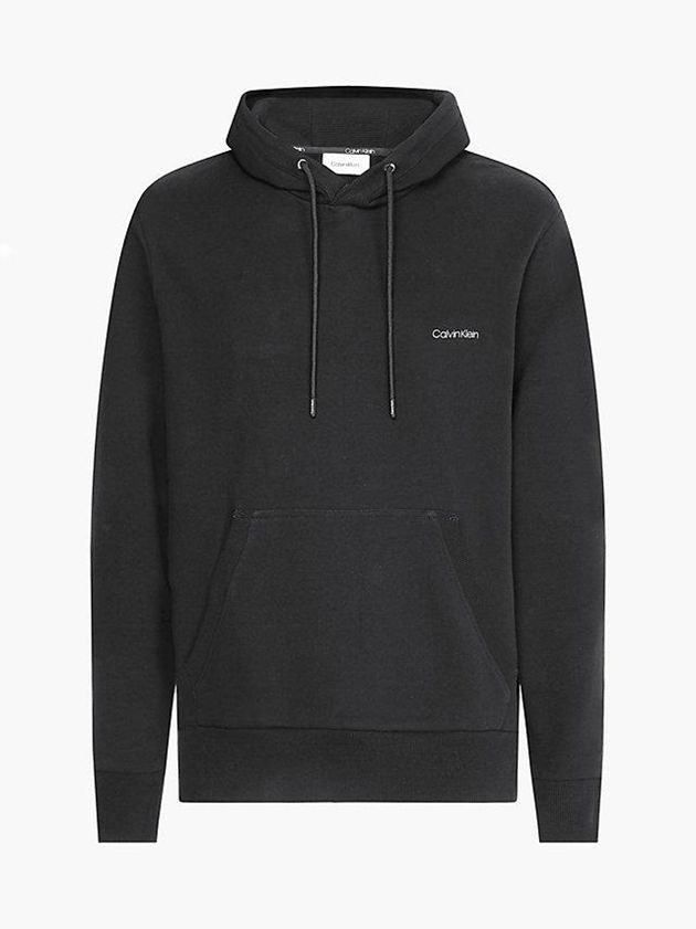 Black Calvin Klein Cotton Men Hoodie | ILUB-71804