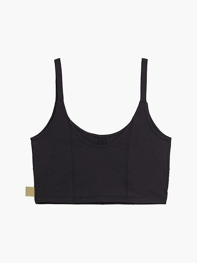 Black Calvin Klein Cotton Stretch Bustier Women Top | BQIG-70128