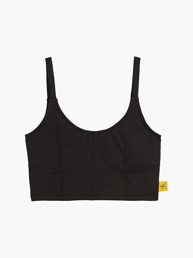 Black Calvin Klein Cotton Stretch Bustier Women Top | BQIG-70128