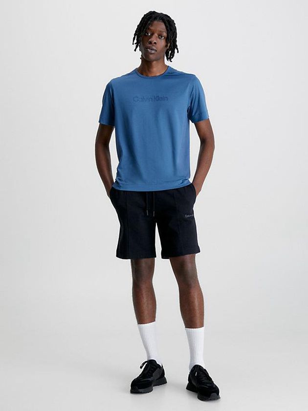 Black Calvin Klein Cotton Terry Gym Men Shorts | IDYT-34927