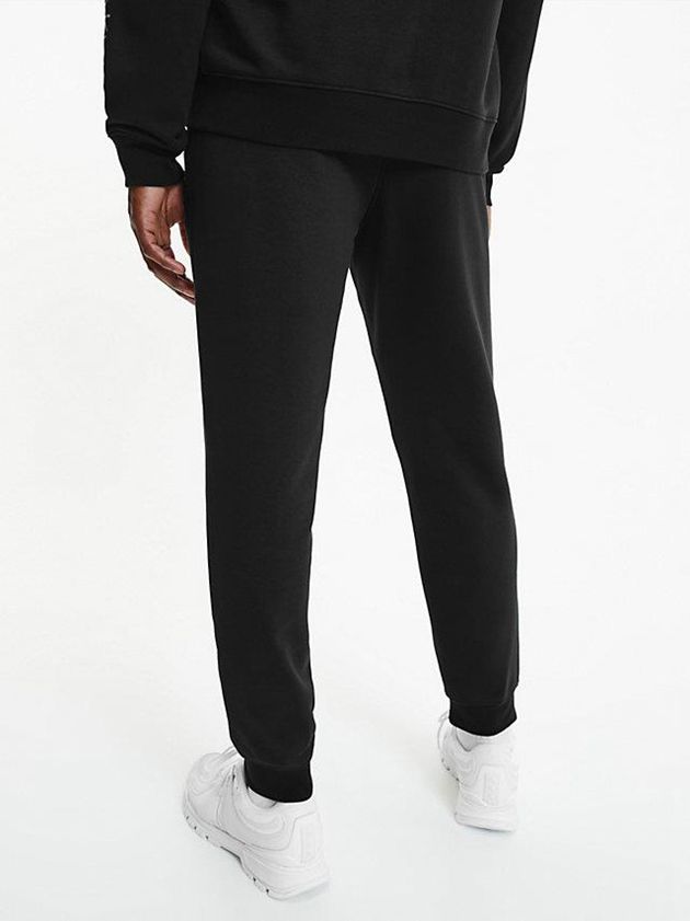 Black Calvin Klein Cotton Terry Logo Men Joggers | VDEW-73509