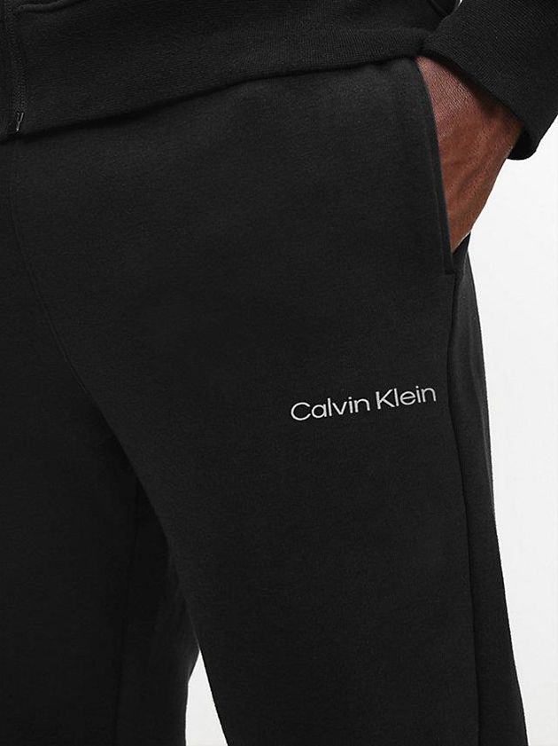 Black Calvin Klein Cotton Terry Logo Men Joggers | VDEW-73509