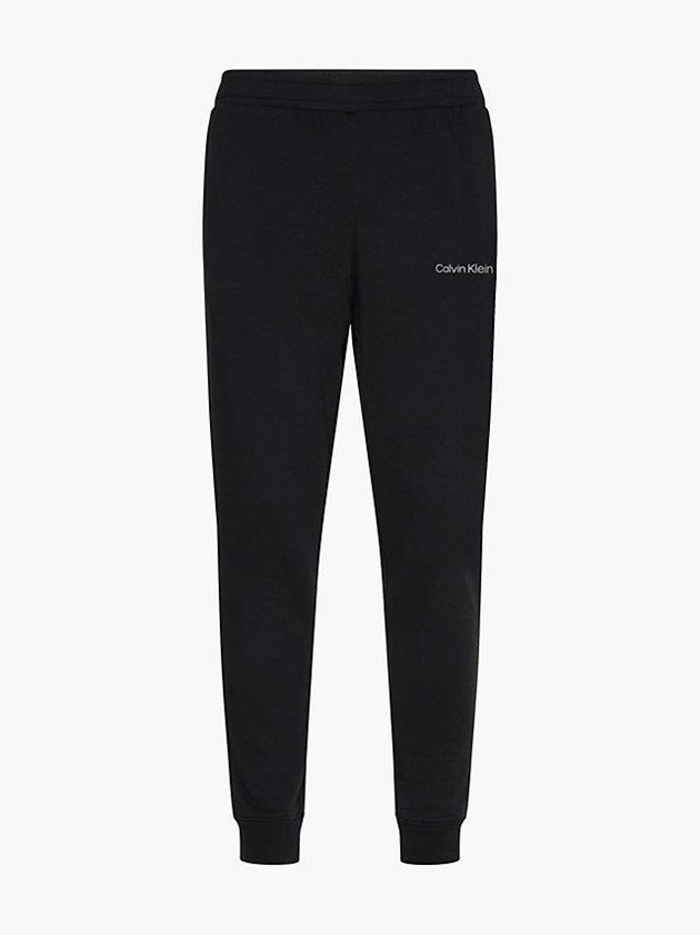 Black Calvin Klein Cotton Terry Logo Men Joggers | VDEW-73509
