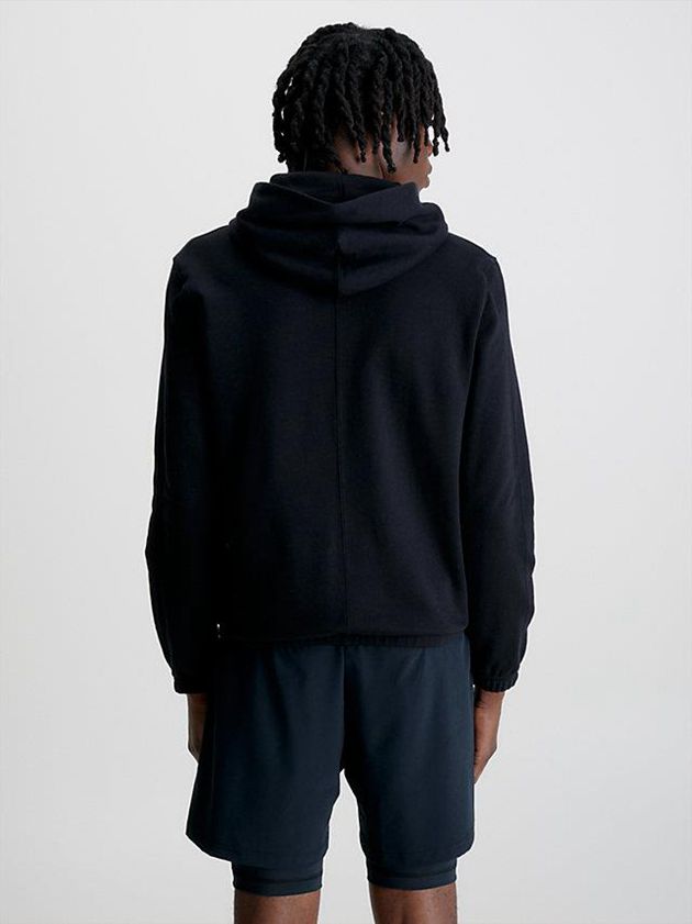 Black Calvin Klein Cotton Terry Men Hoodie | CEBW-96203