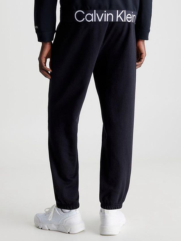 Black Calvin Klein Cotton Terry Men Joggers | HLNZ-42638