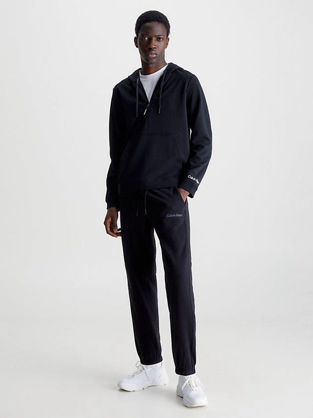 Black Calvin Klein Cotton Terry Men Joggers | HLNZ-42638