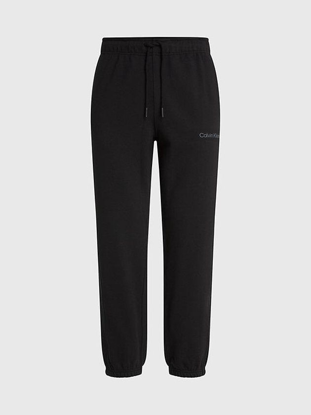 Black Calvin Klein Cotton Terry Men Joggers | HLNZ-42638