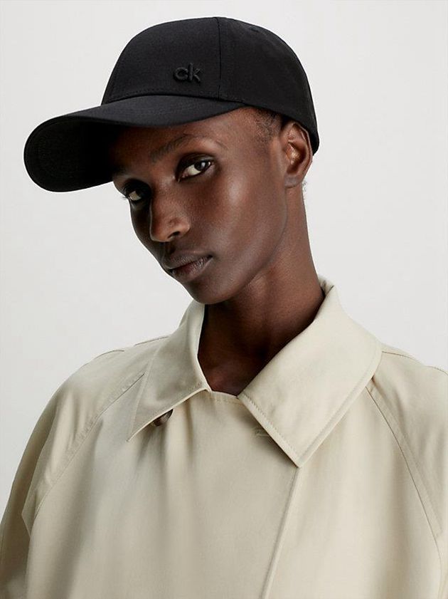 Black Calvin Klein Cotton Twill Women Cap | RCJI-92307