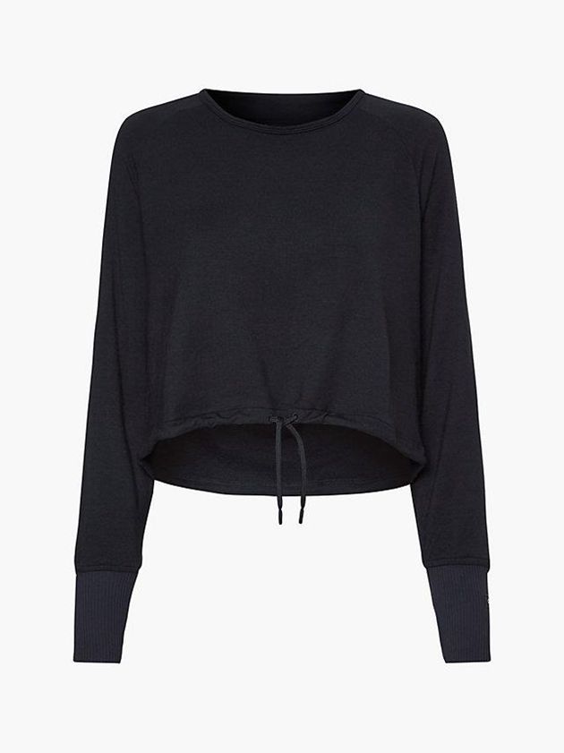 Black Calvin Klein Cowl Back Gym Women Top | CRQF-94730