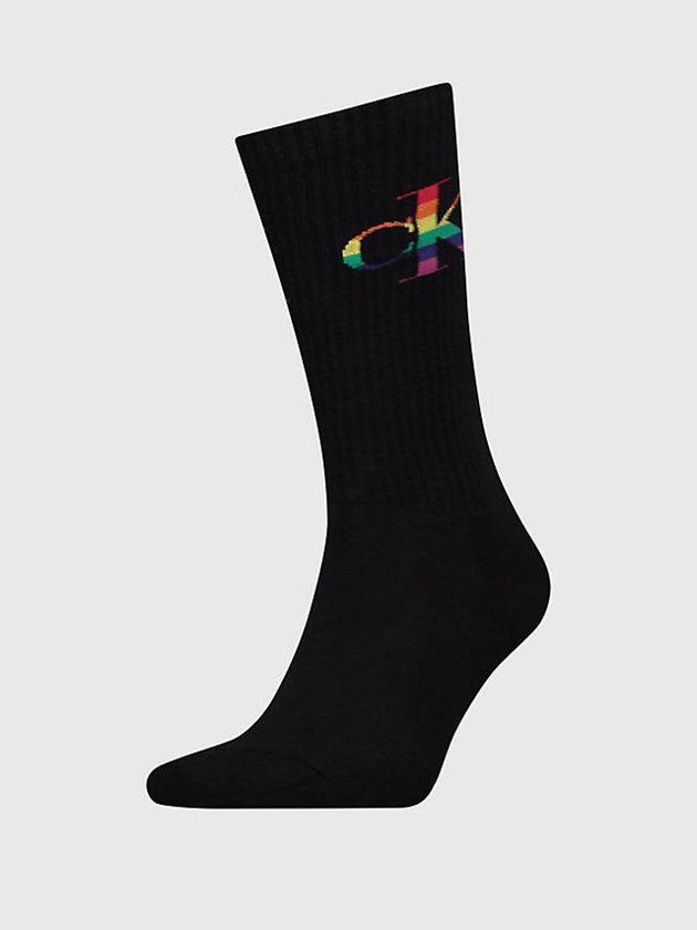 Black Calvin Klein Crew - Pride Men Socks | BLRW-37185