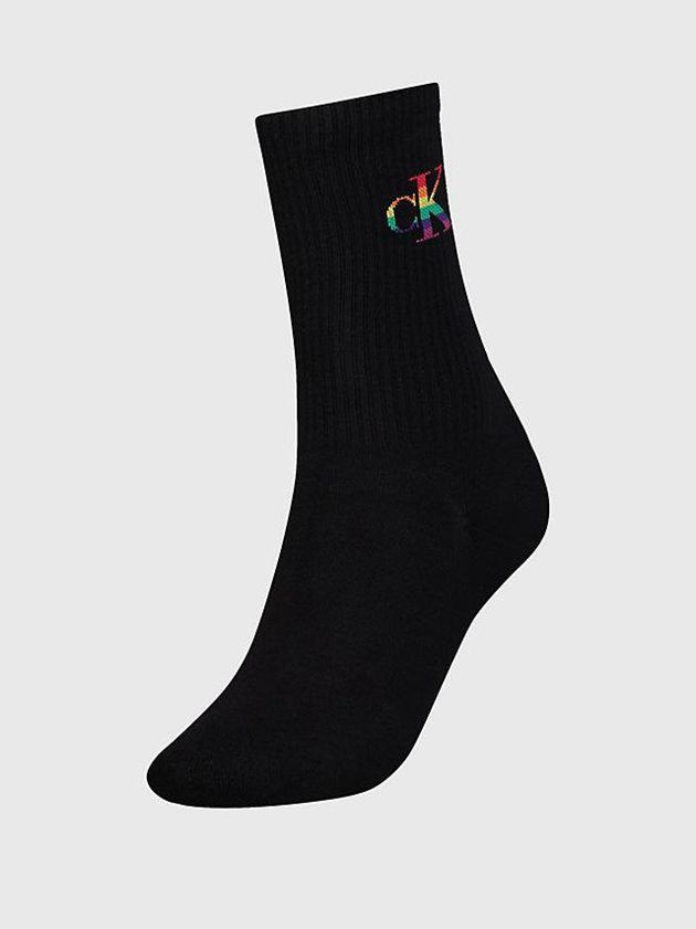 Black Calvin Klein Crew - Pride Women Socks | YKAZ-97815