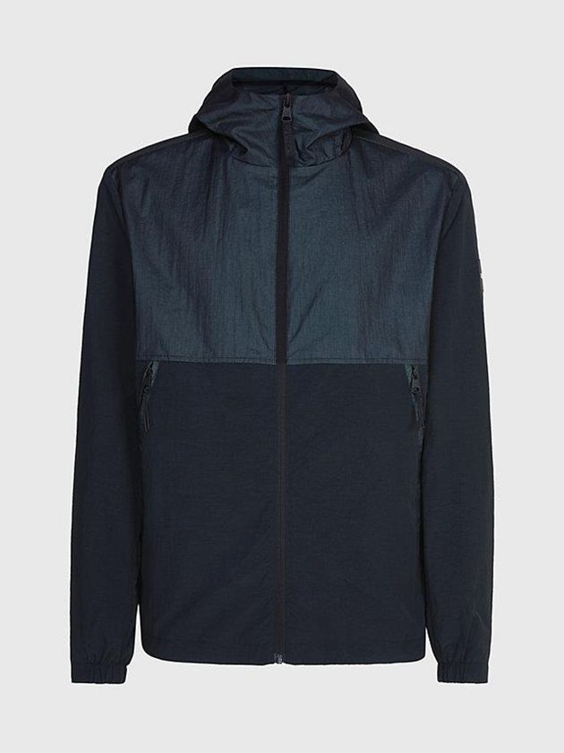 Black Calvin Klein Crinkle Nylon Hooded Men Jacket | XFTI-28951