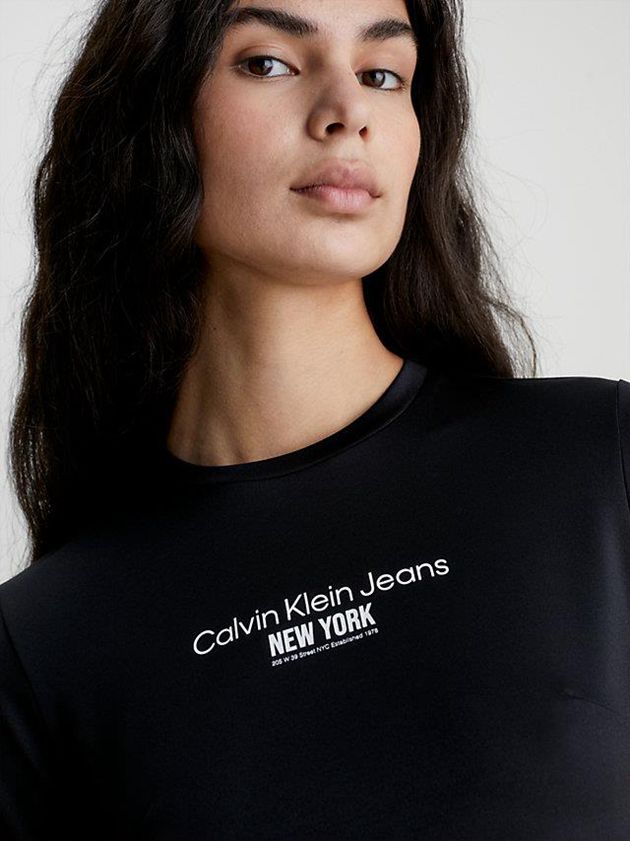 Black Calvin Klein Cropped Bustier Women T-Shirt | XRUV-82149