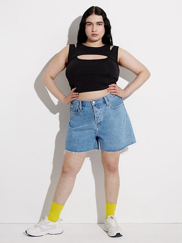 Black Calvin Klein Cropped Cut Out Tank - Pride Women Top | OEGA-48351