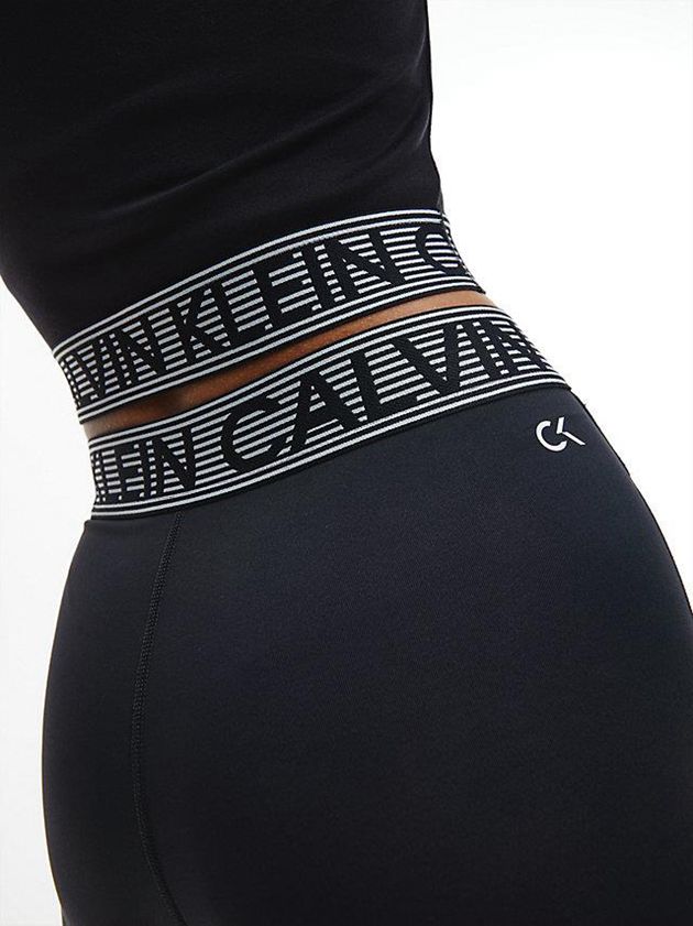 Black Calvin Klein Cropped Gym Women Leggings | PMTA-79502